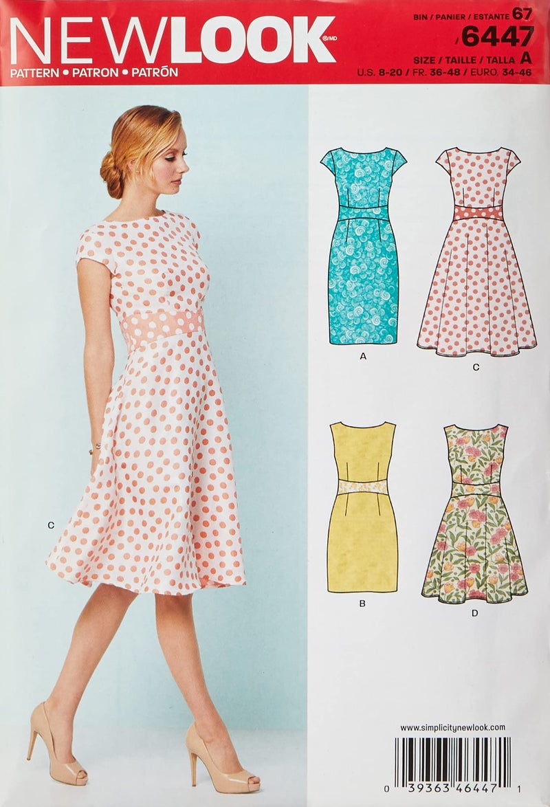 NEW LOOK Patterns Misses' Dresses A (8-10-12-14-16-18-20) 6447 - Image 1